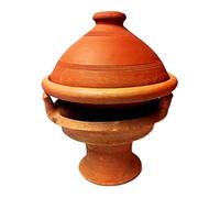 Marrakesch Tajine Touareg 35 cm Ronde Argile Marron ou terre cuite avec réchaud