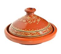 Tajine original du Maroc en terre cuite pour la cuisson, émaillé, Touareg, diamètre 26 cm, pour 2-3 personnes, fait main à Marrakech, pot de jardin, faitout, marocain, arabe, oriental