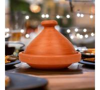 Tajine original du Maroc pour 1 à 2 personnes, Ø 26 cm, fait et fabriqué à la main à Marrakech, sans substances nocives, non émaillé
