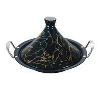 Tajine marocain en acier inoxydable avec finition noire et revêtement silicone antiadhésif 34cm 4 personnes NOIR OU BLANC