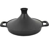 Tajine Safran 30 cm - Antiadhésif - Sans PFOA - Compatible avec toutes les plaques de cuisson - Noir avec gants de four et feutre