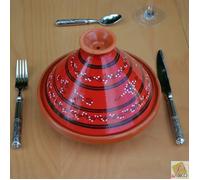 Tajine Tatoué rouge - D 23 cm