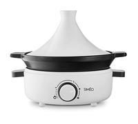 Siméo - Tajine Électrique TGC680 pour 4 Personnes - Cuisson Homogène, 3 Réglages de Chaleur - Avec Couvercle en ceramique - 1,8L, 30,5 x 25 x 26 cm, blanc