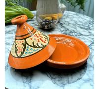 Tajine XL 35 cm en terre cuite peinte à la main - Casserole traditionnelle marocaine/tunisienne + Ebook gratuit 3107251015