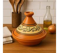 Tajine XL 35 cm en terre cuite peinte à la main - Casserole traditionnelle marocaine/tunisienne + Ebook gratuit 3107251000