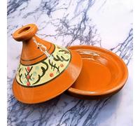 Tajine XL 35 cm en terre cuite peinte à la main - Casserole traditionnelle marocaine/tunisienne + Ebook gratuit 3107251011
