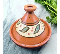Tajine XL 35 cm en terre cuite peinte à la main - Casserole traditionnelle marocaine/tunisienne + Ebook gratuit 3107251039