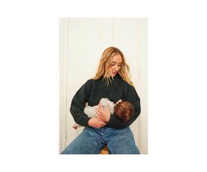 Tajinebanane - Pull over d allaitement en laine col rond - Vert