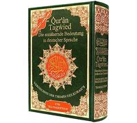 Tajweed Coran - Signification allemande et translitération - Taille : 17 × 24 cm - Vert