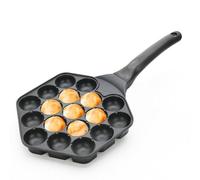 Tak Pan, 18 cavity Cavity Father Balls Maker pour cuisiner des crêpes rondes, parfaite pour la cuisine japonaise, les débutants, les professionnels et l'utilisation à domicile, l'aluminium en