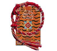 TAKANAP Bracelet tibétain tissé à la main avec porte-bonheur - Talisman porte-bonheur et prospérité avec breloque bénédiction pour protection et paix (rouge coloré)