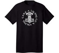 Take A Liking to A Viking Thors Hammer Norse Gods Odin Scandanavian Fashion Unisex O-Neck 100% Cotton Short-Sleeve T-Shirts Black XL