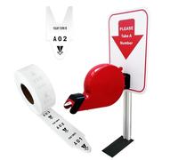 Take-A-Number Distributeur de tickets avec support de comptoir et 1 rouleau de ruban adhésif pour queue d'attente à 2 chiffres 2000 tickets pour système d'appel d'attente