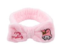 Take Care - Bandeau pour cheveux de la peau avec nœud central | Bandeau de maquillage et beauté réglable - Variantes Kuromi & My Melody Hello Kitty Friends [Rose My Melody]