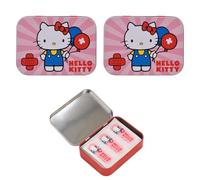 TAKE CARE | Boîtes de pansements Hello Kitty | Motifs différents, colorés & amusants | Boîte métallique pratique & réutilisable | Lot de 3x 24 pansements