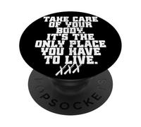 Take Care of Your Body Straight Edge Forever Edger Life XXX PopSockets PopGrip Adhésif