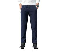 Take Idea Pantalon de jogging pour homme - Couleur unie classique - Pantalon de survêtement chaud - Pantalon de loisirs - Stretch - Respirant - Confortable - En tissu doux, bleu foncé, XL