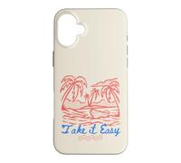 Take It Easy Coastal Vibes Beach Palm Tree Summer Coque pour iPhone 16 Plus