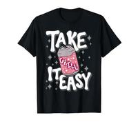 Take It Easy Relax Chill Summer Citation drôle T-Shirt Graphique avec Valeur, Homme, Noir, XL