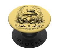 Take It Slow Snail, Cottagecore T-Shirt Champignon PopSockets PopGrip Adhésif