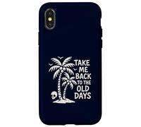 Take Me Back to The Old Days Retro Palmier Vintage Beach Coque pour iPhone X/XS