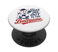Take Me Out to The Baseball Ball Game Vintage Sport Fan PopSockets PopGrip Adhésif