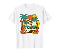 Take Me to Hawaï Ukulélé rétro Motif Palmiers T-Shirt