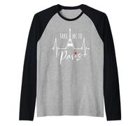 Take Me to Paris Heartbeat Tour Eiffel I Love J'adore Paris Manche Raglan