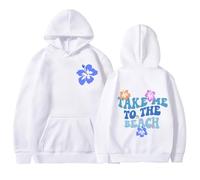 Take Me to The Beach Sweat à Capuche Unisexe imprimé Casual Sport rétro Harajuku Graffiti Pull-Over