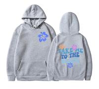 Take Me to The Beach Sweat à Capuche Unisexe imprimé Casual Sport rétro Harajuku Graffiti Pull-Over