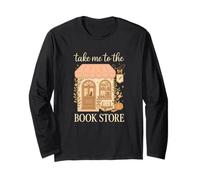 Take Me to The Book Store Cozy Bookshop Cat Aesthetic Manche Longue