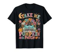 Take Me to The Pumpkin Patch Halloween Black Cat Fall Truck T-Shirt
