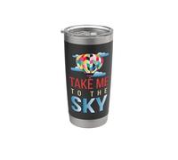 Take Me To The Sky I Ride Aviation Hot Aviation Pilot Gobelet isotherme en acier inoxydable double paroi