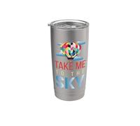 Take Me To The Sky I Ride Aviation Hot Aviation Pilot Gobelet isotherme en acier inoxydable double paroi
