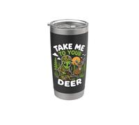Take Me To Your Deer Hunting Alien Hunter UFO Enlèvement Gobelet isotherme en acier inoxydable double paroi