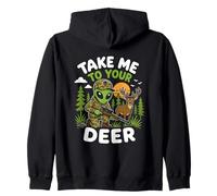 Take Me to Your Deer Hunting Alien Hunter UFO Enlèvement Sweat à Capuche
