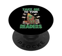 Take Me to Your Readers Bibliothèque de Lecture Amusante Alien PopSockets PopGrip Adhésif