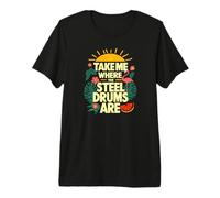 Take Me Where The Steel Drums are - Flamingo Reggae Summer T-Shirt Haut de Gamme