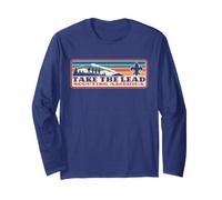 Take The Lead! Vintage Scouting Hiking 90s Vibe Logo Manche Longue