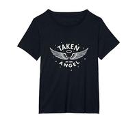 Taken by an Angel : Celestial Wings, J'adore ma Copine T-Shirt, Femme Grandes Tailles, Noir, 5X