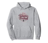 Taken & Proud I Heart My Girlfriend Romantique Saint-Valentin Sweat à Capuche, Unisexe pour Adultes, Gris Chiné, XL