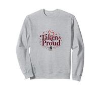 Taken & Proud I Heart My Girlfriend Romantique Saint-Valentin Sweatshirt, Unisexe pour Adultes, Gris Chiné, XXL