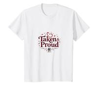 Taken & Proud I Heart My Girlfriend Romantique Saint-Valentin T-Shirt, Enfant, Blanc, 2 Ans
