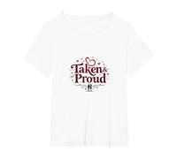 Taken & Proud I Heart My Girlfriend Romantique Saint-Valentin T-Shirt, Femme Grandes Tailles, Blanc, 2X