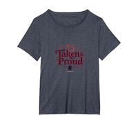 Taken & Proud I Heart My Girlfriend Romantique Saint-Valentin T-Shirt, Femme Grandes Tailles, Bleu Chiné, 3X