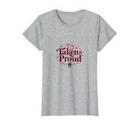 Taken & Proud I Heart My Girlfriend Romantique Saint-Valentin T-Shirt, Femme, Gris Chiné, 3XL