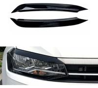 TAKENE Sourcil de Phare pour VW Polo Ⅵ MK6 AW Standard 2018 2019 2020 2021, Protection des Enjoliveurs de Phares et Remplacement de la Décoration,Gloss Black