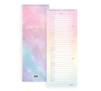 Takenote - Calendrier mural janvier 2023 décembre 2023-28 pages - Dimensions 15,5 x 43 cm - Bilingue : espagnol - anglais - Galaxy Vertical