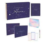Takenote - Planning box - Agenda 2023 Semaine Vista - Coffret cadeau - Agenda annuel, planificateur hebdomadaire et mensuel, calendrier de table 2023, Checklist et Pen - Aura