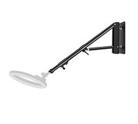 Takerers Support mural anneau lumineux, 1,3 m / 129,5 cm, rotation flexible à 180°, bras triangulaire avec vis 3/8 et 1/4 pour lumière de photographie, monolight, boîte à lumière, parapluie